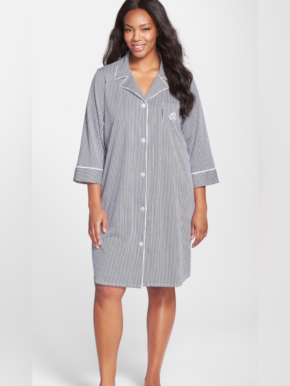 Ralph Lauren Black & White Striped Button-Down Shirt